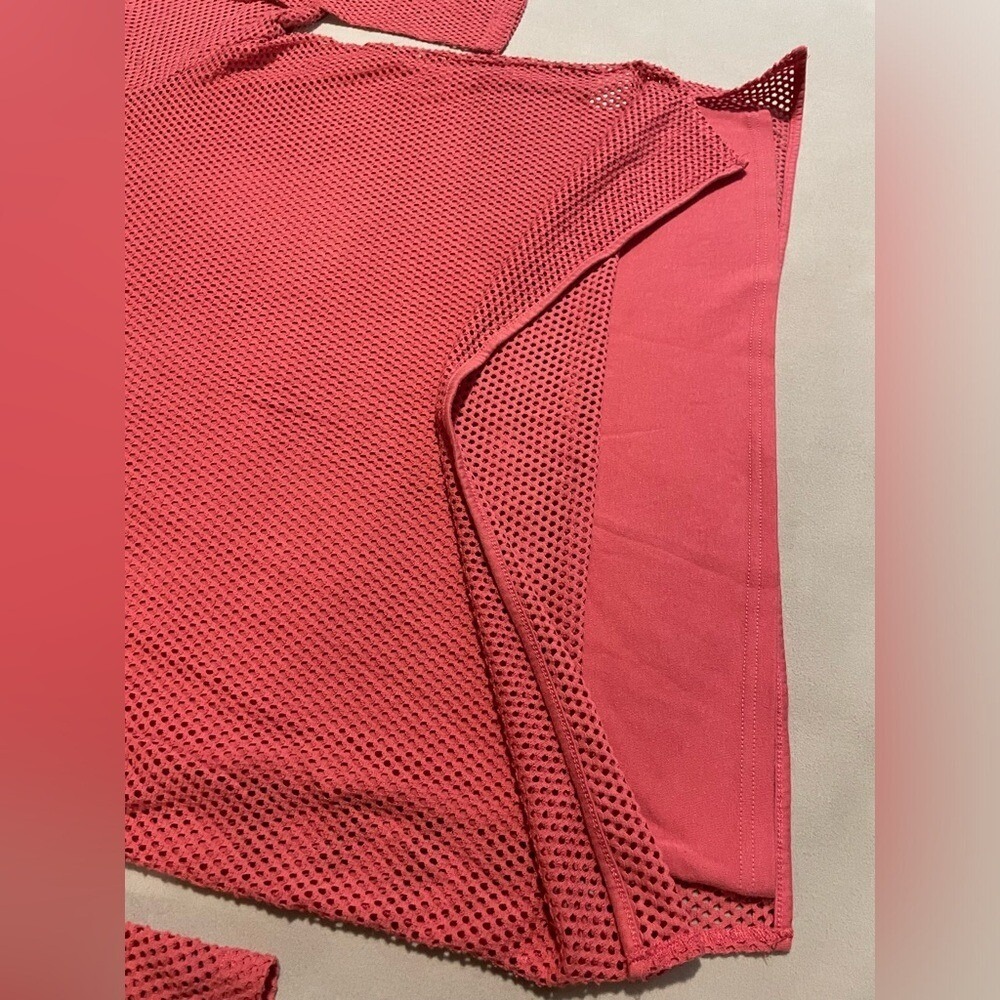 Roaman's Pink Tank Top & See Through Mesh Netted Cover Shirt Women's Size 1X - Picture 3 of 8